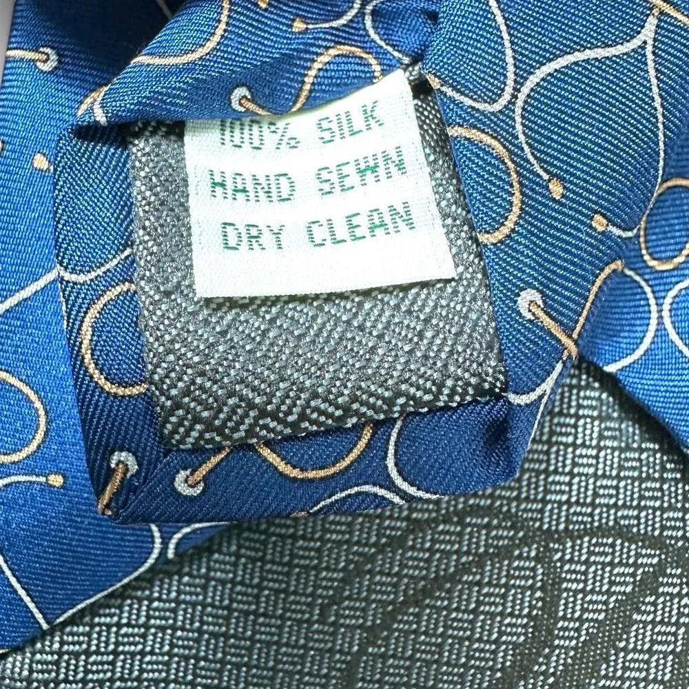 Rivety of Boston Mens Silk Tie Blue Stethoscope Medical Doctor Nurse Hand Sewn